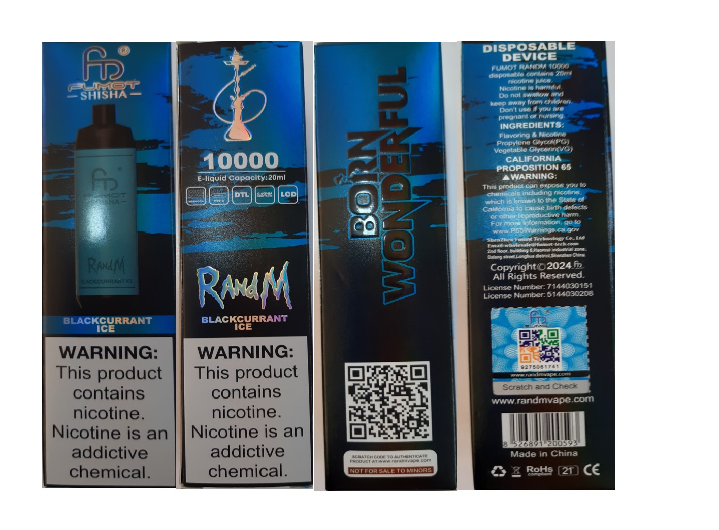 Jednorázová elektronická cigareta FUMOT® SHISHA RANdM 10000 PUFFS, 20 ml: Fotografie č. 1