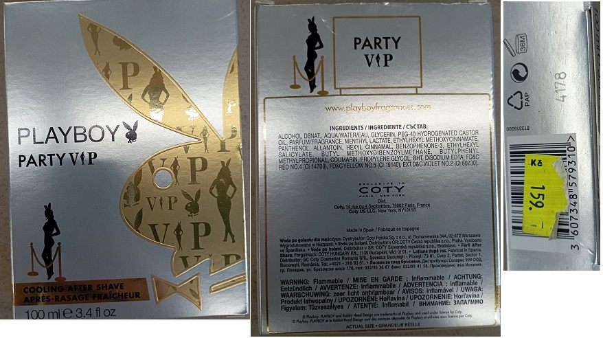 Voda po holení PLAYBOY PARTY VIP, COOLING AFTER SHAVE: Fotografie