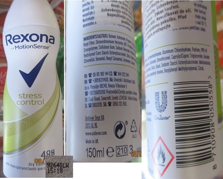 Anti-perspirant Rexona, MotionSense, stress control: Fotografie