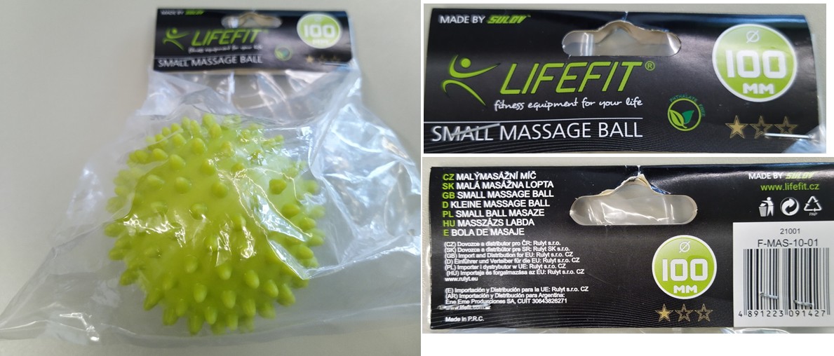 Masážní míč LIFEFIT®, SMALL MASSAGE BALL, 100 MM: Fotografie