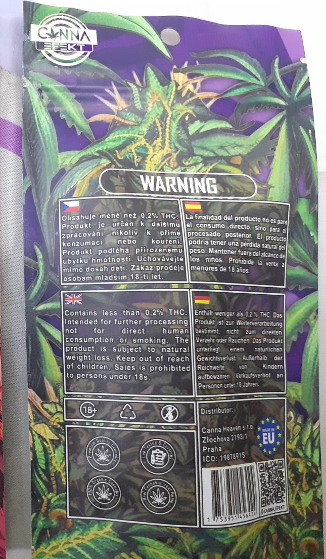 Bylinný výrobek určený ke kouření zn. CANNABIS TRIM, BLUEBERRY, CANNA EFEKT, extreme strong, 3 g: Fotografie č. 2
