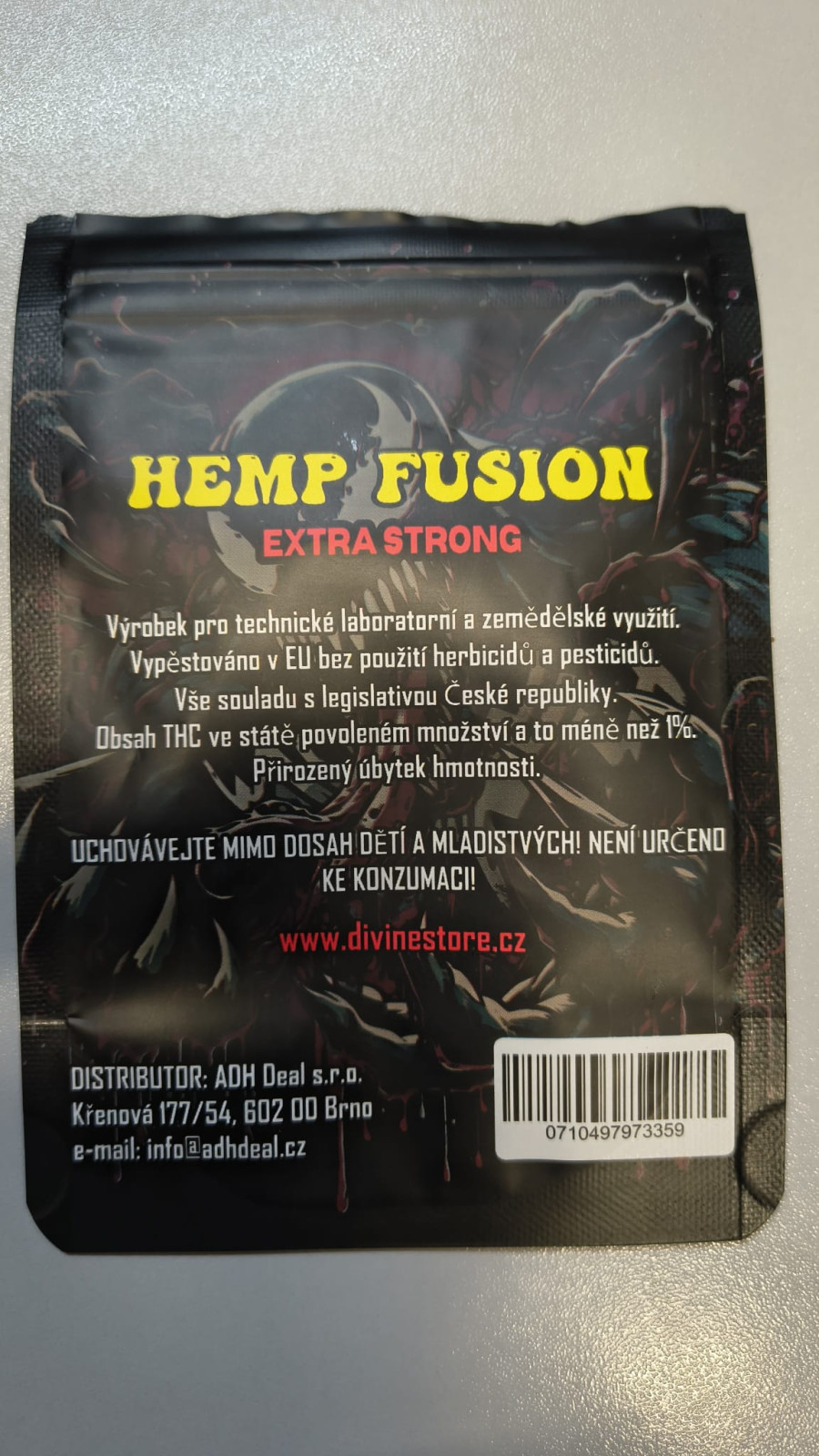 Bylinný výrobek určený ke kouření zn. DIVINE HEMP Fusion EXTRA STRONG VENOM OG, 1G: Fotografie č. 2
