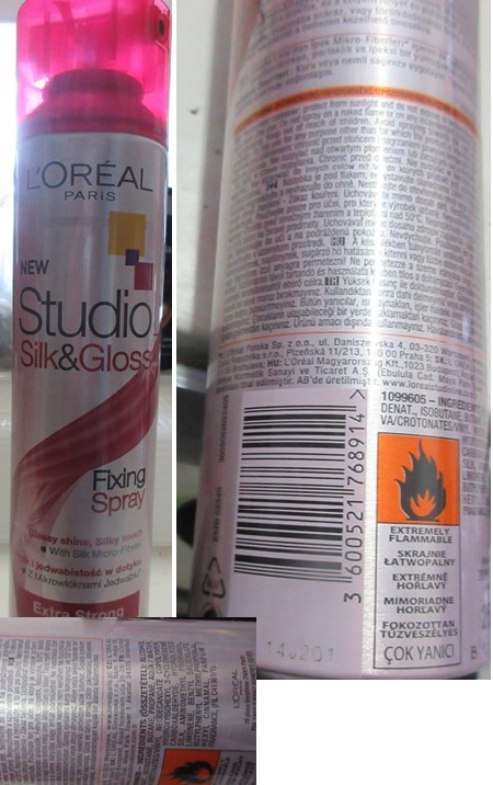 Lak na vlasy L’ORÉAL PARIS, NEW Studio Silk & Gloss, Fixing Spray, Extra Strong: Fotografie
