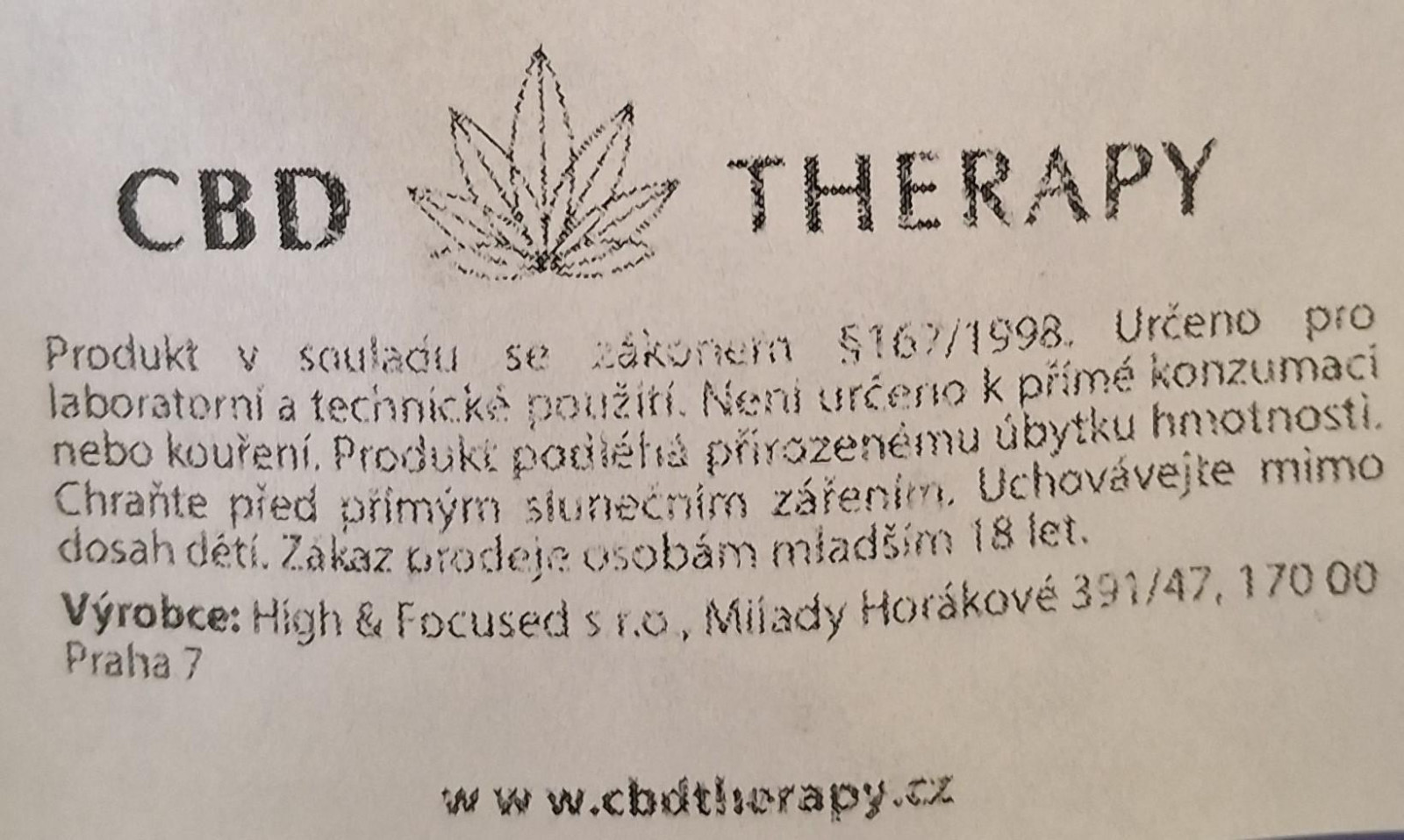 Bylinný výrobek určený ke kouření CBD THERAPY T-REX THC-X, STRONG, 1 g Výrobce/země: Fotografie č. 3