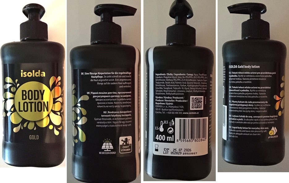 Tělové mléko isolda, BODY LOTION GOLD: Fotografie