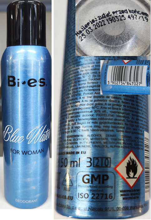 Bi•es®, Blue Water, FOR WOMAN, DEODORANT: Fotografie